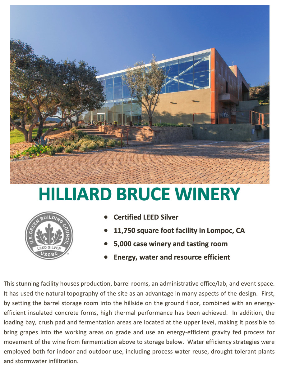 Hilliard Bruce Winery LEED Silver Award